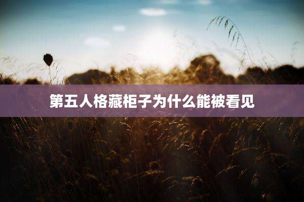 第五人格藏柜子为什么能被看见