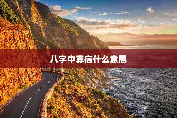 八字中寡宿什么意思