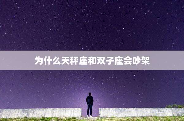 为什么天秤座和双子座会吵架