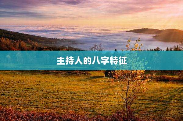 主持人的八字特征