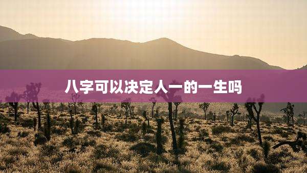 八字可以决定人一的一生吗