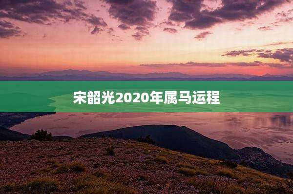宋韶光2020年属马运程