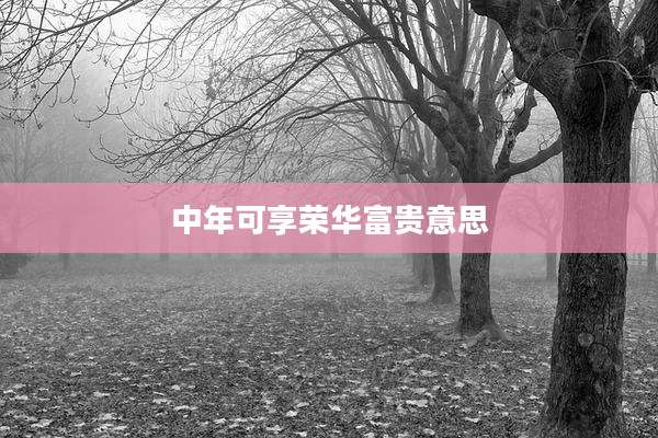 中年可享荣华富贵意思