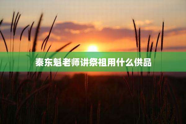 秦东魁老师讲祭祖用什么供品