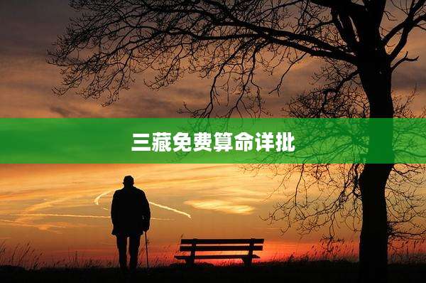 三藏免费算命详批