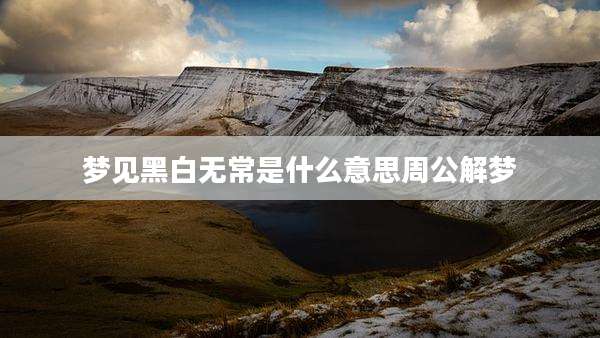 梦见黑白无常是什么意思周公解梦