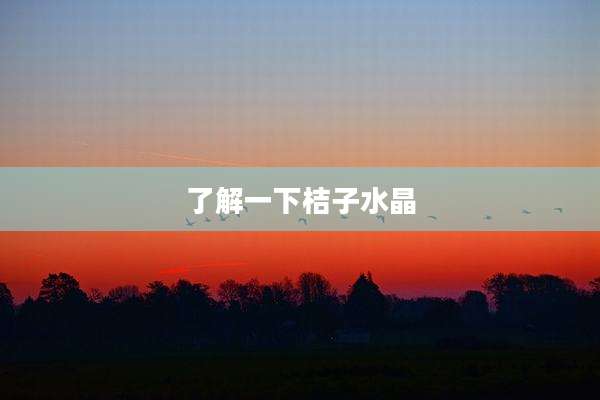 了解一下桔子水晶