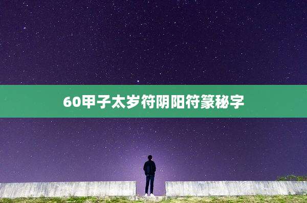 60甲子太岁符阴阳符篆秘字