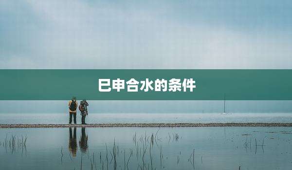 巳申合水的条件
