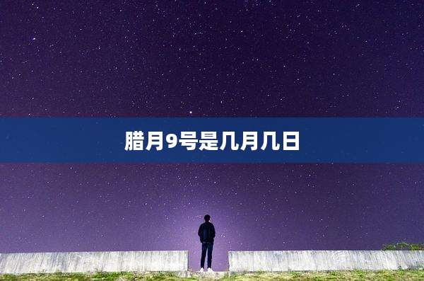 腊月9号是几月几日