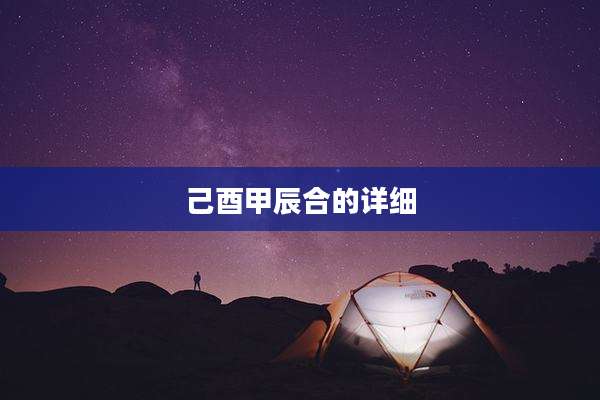 己酉甲辰合的详细