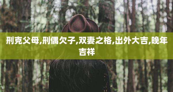 刑克父母,刑偶欠子,双妻之格,出外大吉,晚年吉祥