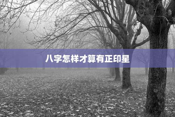 八字怎样才算有正印星
