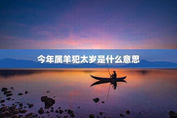 今年属羊犯太岁是什么意思