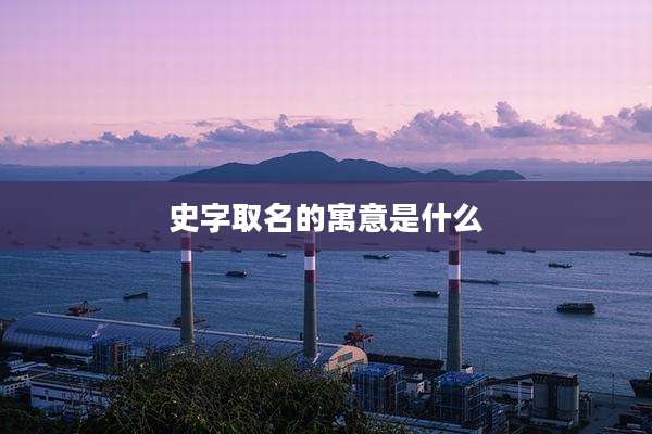 史字取名的寓意是什么