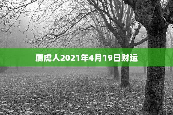 属虎人2021年4月19日财运