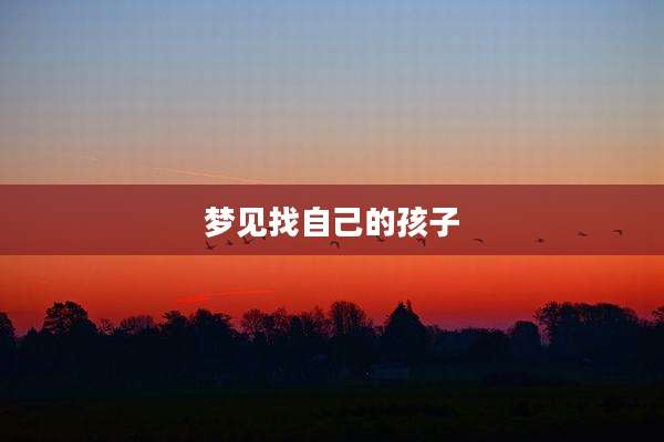 梦见找自己的孩子