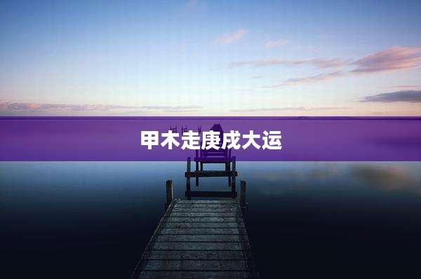 甲木走庚戌大运