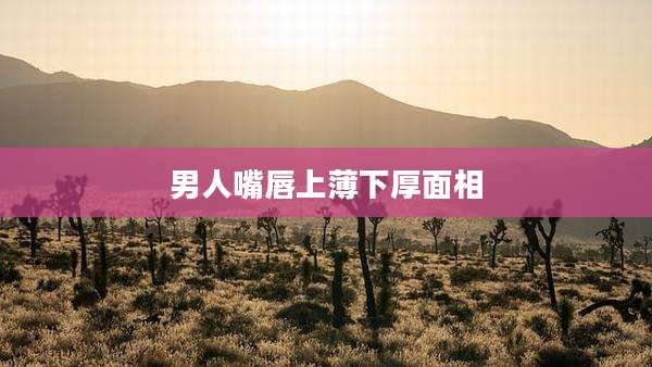 男人嘴唇上薄下厚面相