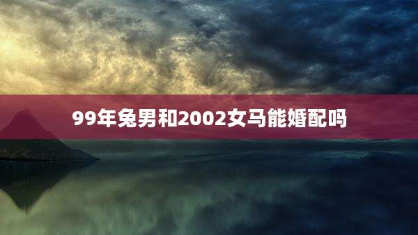 99年兔男和2002女马能婚配吗
