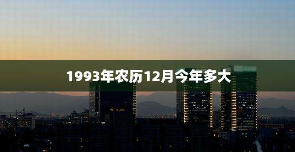 1993年农历12月今年多大