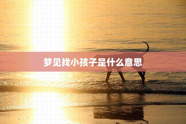 梦见找小孩子是什么意思