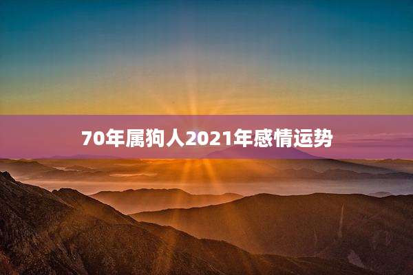 70年属狗人2021年感情运势