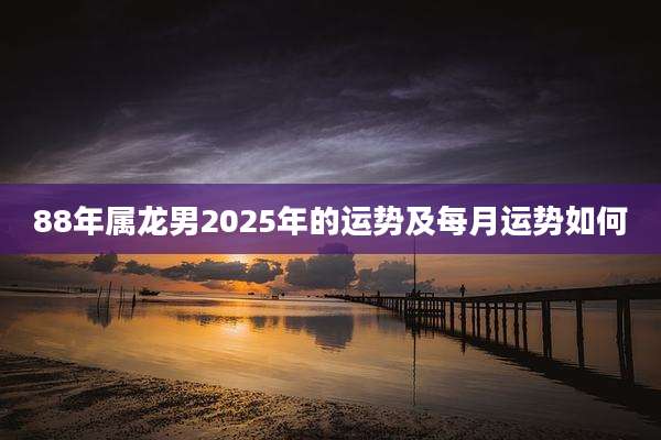 88年属龙男2025年的运势及每月运势如何