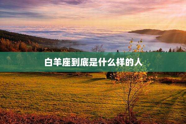 白羊座到底是什么样的人