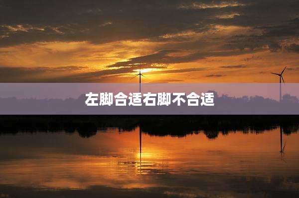 左脚合适右脚不合适