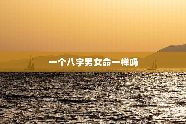 一个八字男女命一样吗