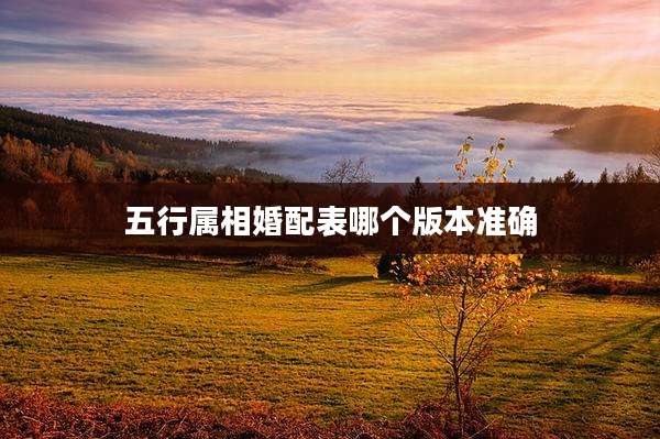 五行属相婚配表哪个版本准确