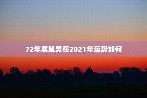 72年属鼠男在2021年运势如何