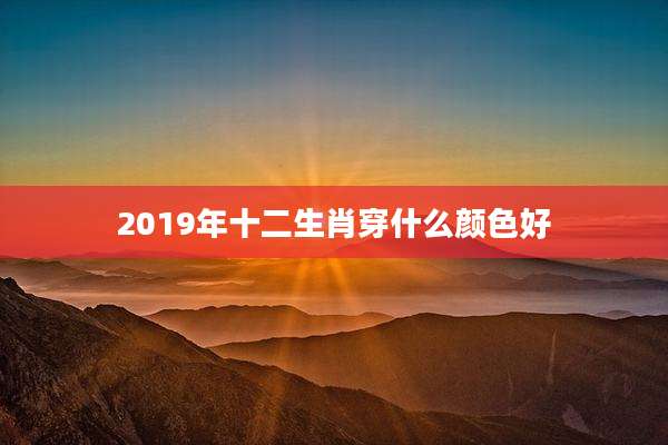 2019年十二生肖穿什么颜色好
