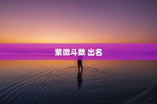 紫微斗数 出名