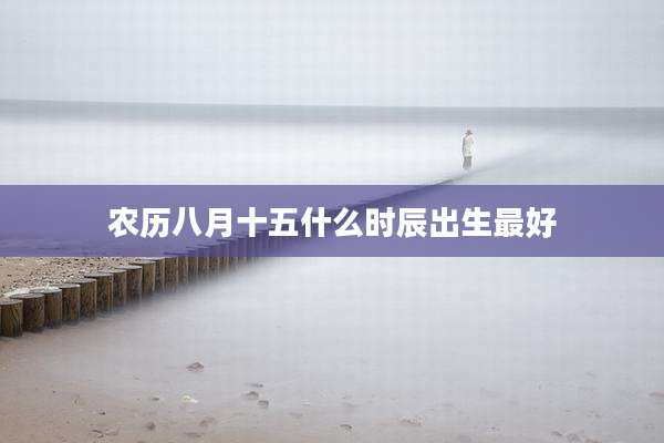 农历八月十五什么时辰出生最好