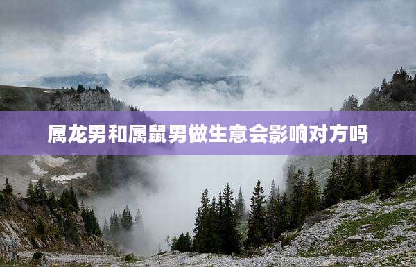 属龙男和属鼠男做生意会影响对方吗