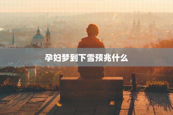 孕妇梦到下雪预兆什么