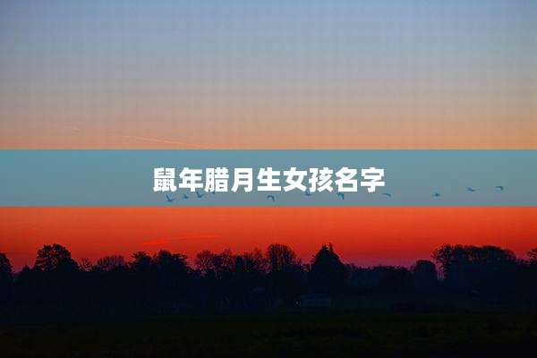 鼠年腊月生女孩名字