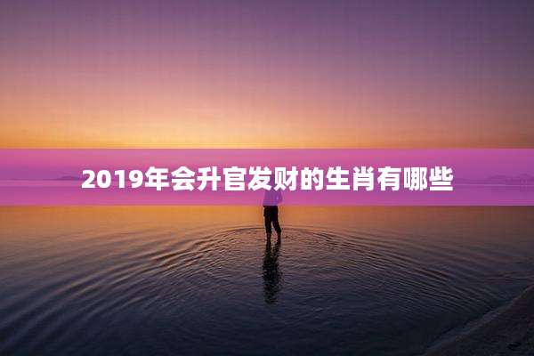 2019年会升官发财的生肖有哪些