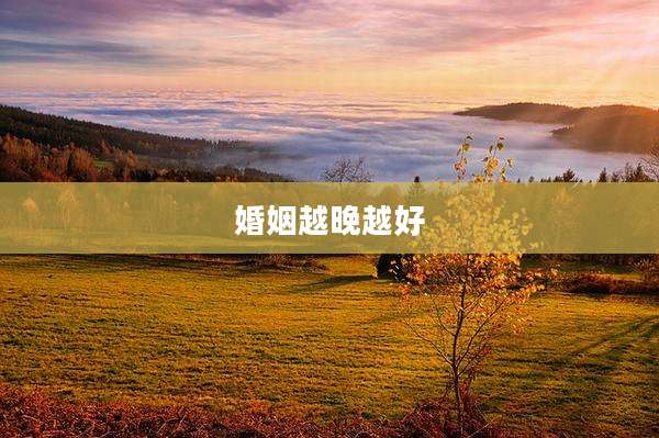 婚姻越晚越好