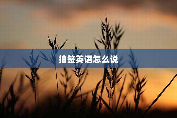 抽签英语怎么说