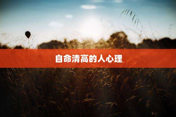 自命清高的人心理