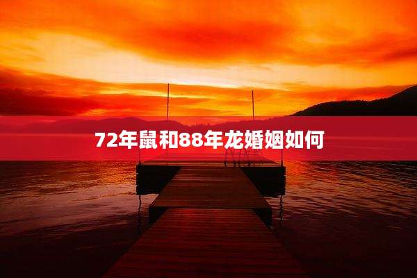 72年鼠和88年龙婚姻如何