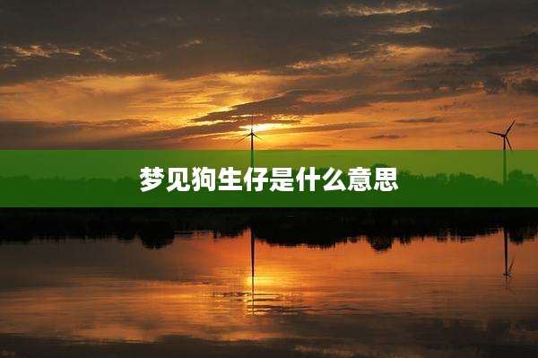 梦见狗生仔是什么意思