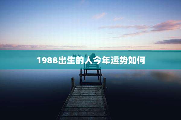1988出生的人今年运势如何