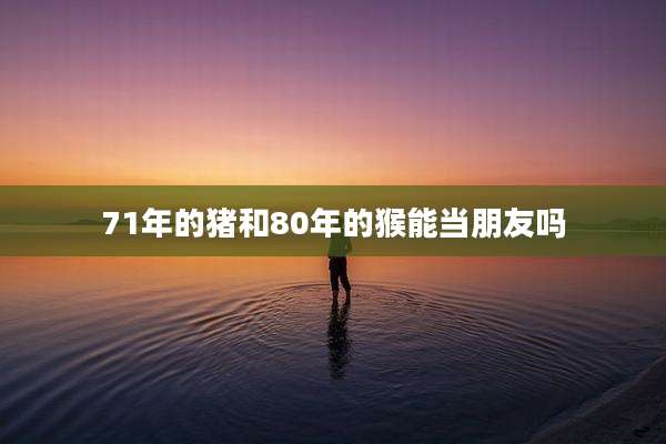 71年的猪和80年的猴能当朋友吗
