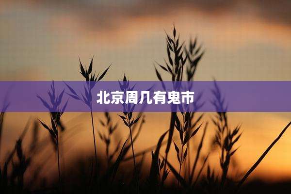 北京周几有鬼市
