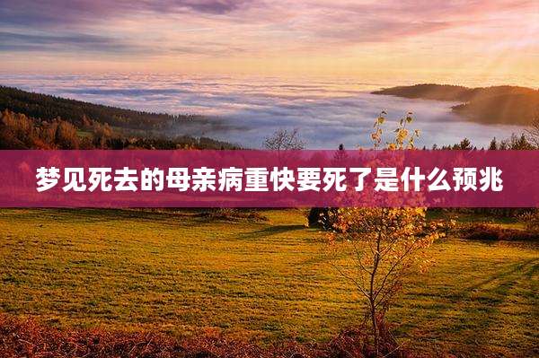 梦见死去的母亲病重快要死了是什么预兆