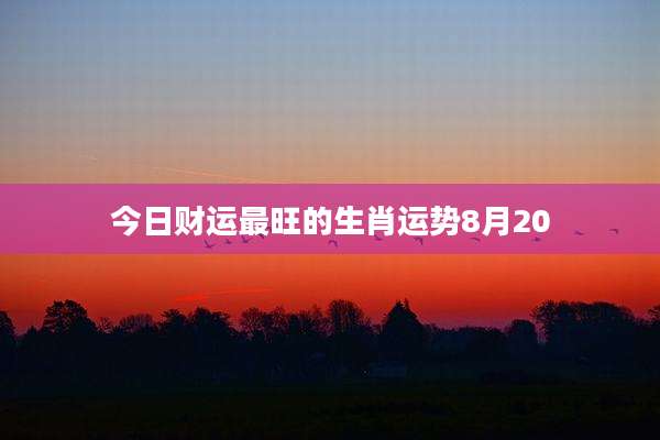 今日财运最旺的生肖运势8月20